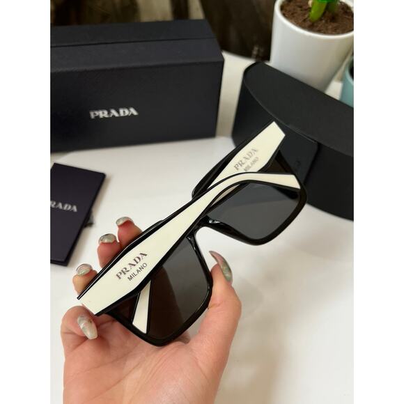 NEW Prada PR24ZS Sunglasses in Black White main image 6